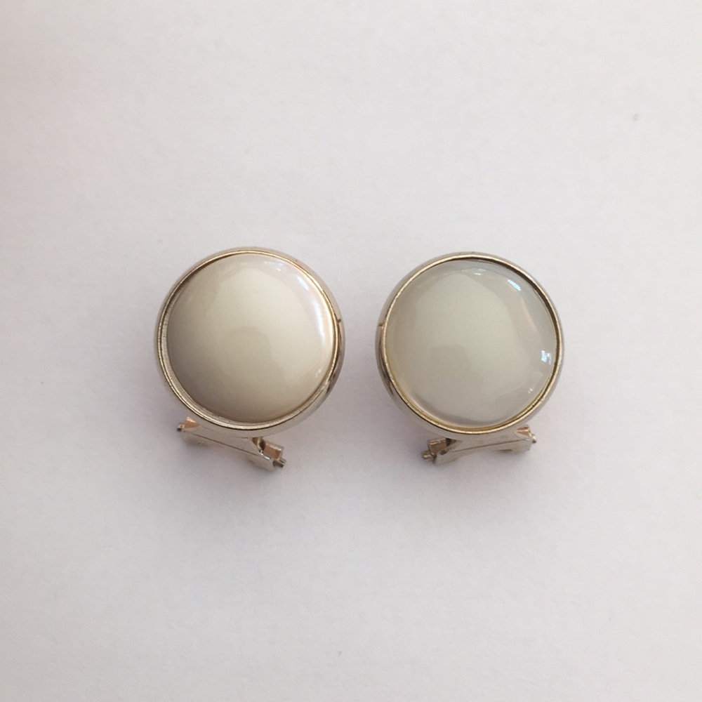 Vintage large faux pearl stud earrings